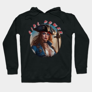 Girl power, blue eyed pirate lady Hoodie